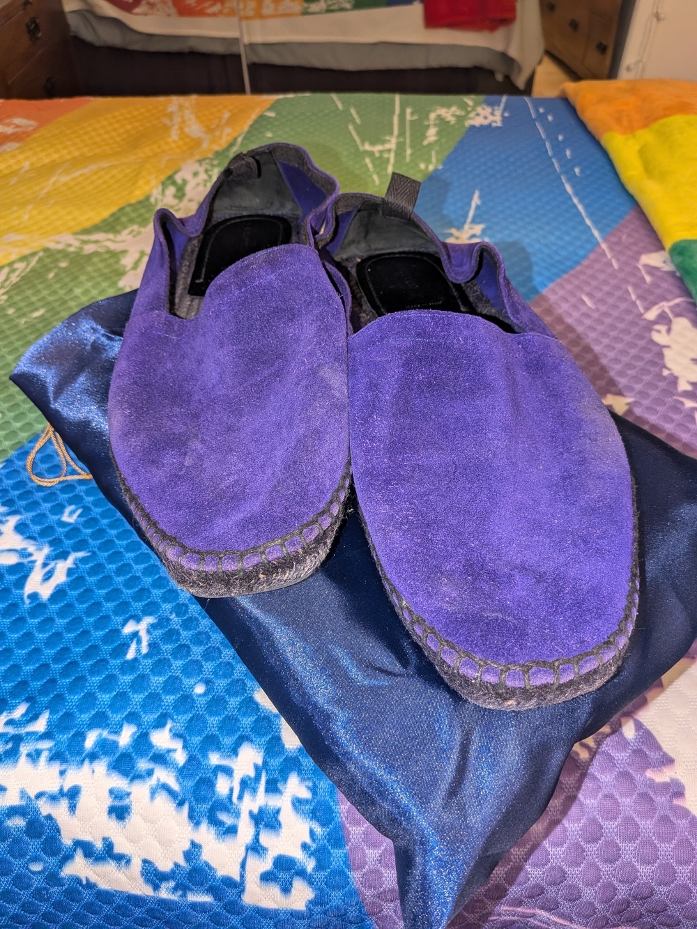 Tom Ford Purple Suede Espadrilles with Black Leather Branded Insole